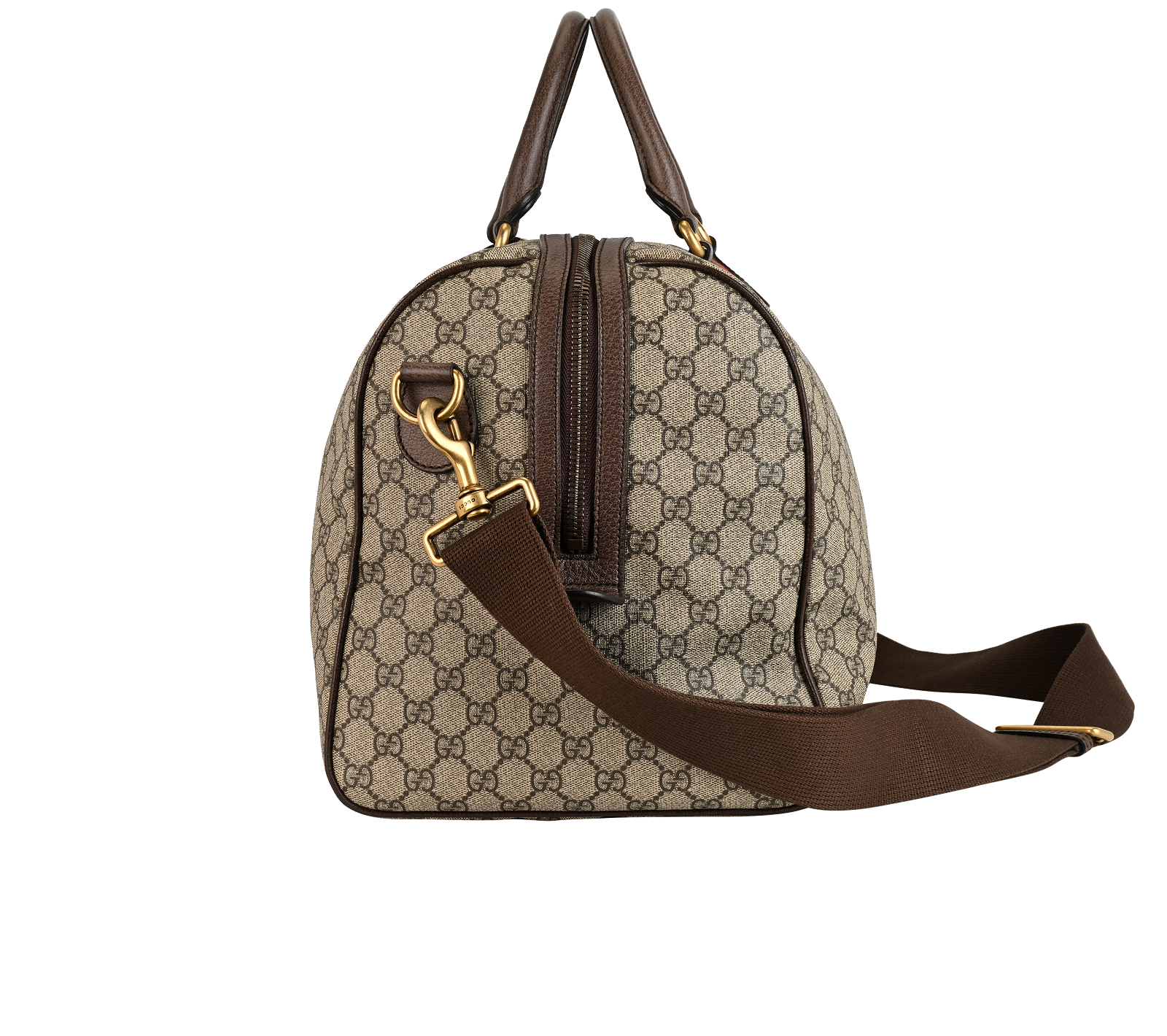 Medium Savoy Duffle Bag, &pound;595, Handbags, Beige/Brown, Canvas, Bottom view